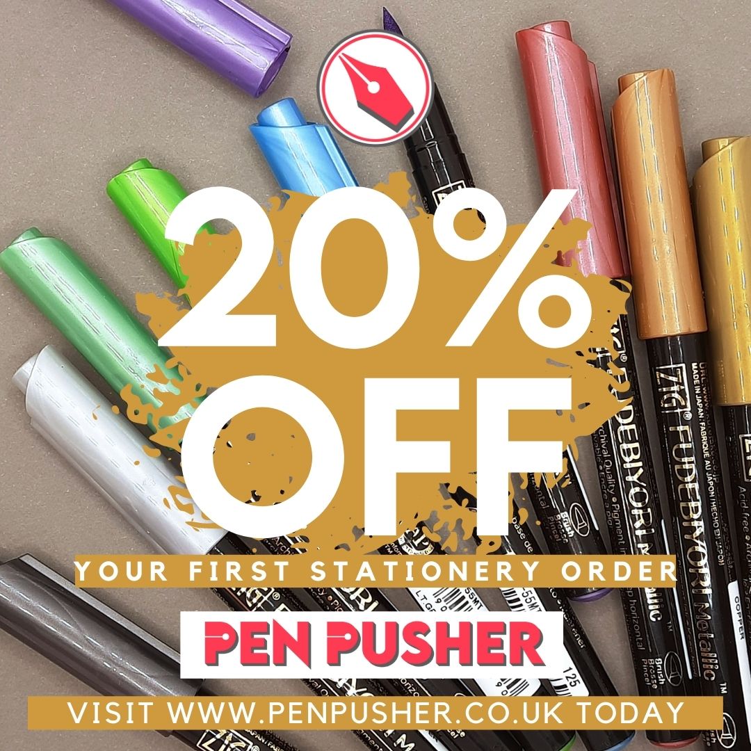 Save 20% on pens and notebooks at Pen Pusher